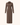 Brown Hollow Out High Neck Long Sleeve Slimming Dress