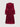 Burgundy Mock Neck Ruffle Trim Flare Sleeve Dress