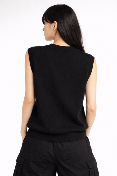 Bow Cable Knit Sweater Vest