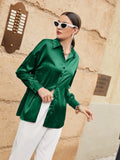Button Front Drop Shoulder Shirt