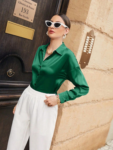 Button Front Drop Shoulder Shirt(CLEARANCE SALE)