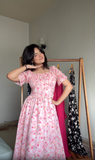 Parien Pink Printed Floral Dress