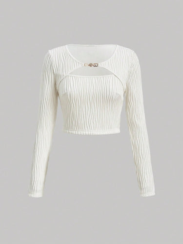 Chained Cut Out Crop top & Corduroy Pants(Clearance Sale)