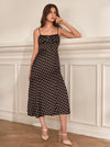 Chocolate Brown Polka Dot Cami Dress(Clearance Sale)