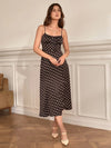 Chocolate Brown Polka Dot Cami Dress(Clearance Sale)