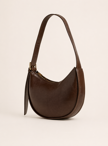 Chocolate brown Textured Shoulder Bag