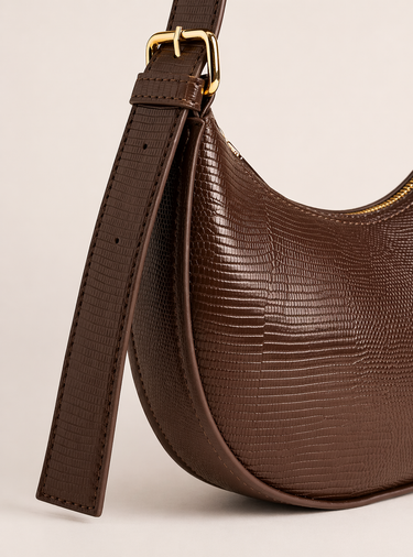 Chocolate brown Textured Shoulder Bag