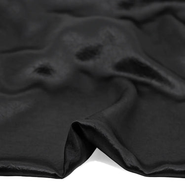 Crushed Satin Black High Waist Solid A-line Skirt (CLEARANCE SALE