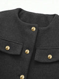 Dark Grey Wool Old Money Style Jacket