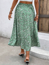 Ditsy Floral Fold Pleated Flared Skirt