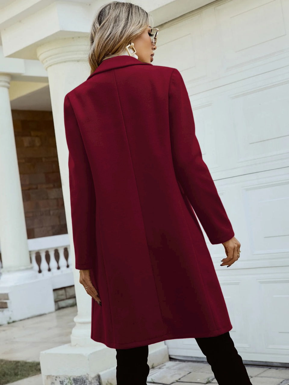 Double Breasted Lapel Collar Overcoat