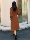 Double Breasted Raglan Sleeve Belted Trench Coat