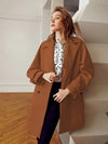 Double Button Raglan Sleeve Overcoat( clearance sale