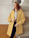 Double Button Raglan Sleeve Overcoat( clearance sale