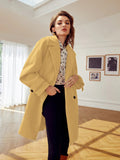 Double Button Raglan Sleeve Overcoat( clearance sale