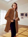 Double Button Raglan Sleeve Overcoat( clearance sale