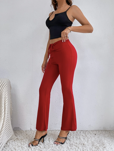 Drawstring Tie Back Flare Leg Pants( CLEARANCE SALE)