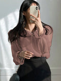 Dusty Pink Chiffon Top With Ruffle Sleeves(Clearance Sale)