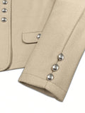 Essnce Casual Solid Color Minimalist Short Woolen Jacket