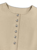 Essnce Casual Solid Color Minimalist Short Woolen Jacket