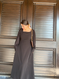Farwa Long Sleeve Square Neck  Dress