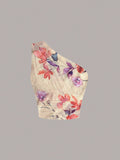 Floral One Shoulder Ruched Red Slim Fit Crop Top
