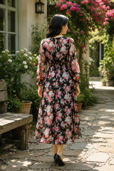 Floral Print Long Dress