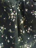 Floral Print Flounce Sleeve Shirred Chiffon Blouse( clearance sale