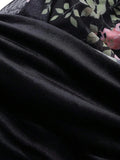 Floral Print Mock Neck Long Sleeve Fitted Dress With Thermal Lined