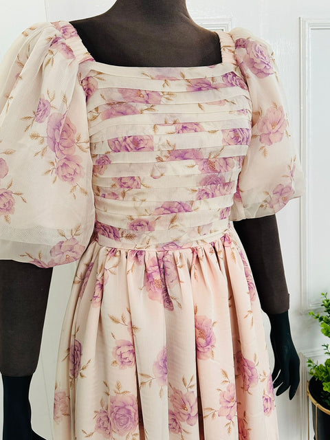 Parien Luxury Chiffon Floral Maxi Dress
