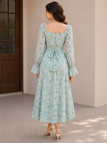 Flower Print Beach Vacation Dress