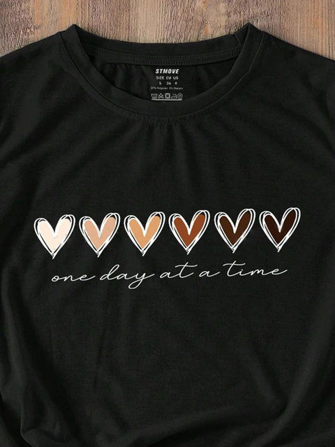 Heart And Slogan Graphic Tee