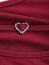 Heart Rhinestone Embellished Long Sleeve Tops