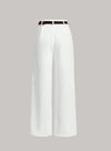 High Waist Plicated Straight Leg Belted Dress Pants