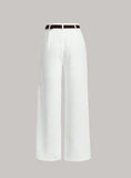 High Waist Plicated Straight Leg Belted Dress Pants