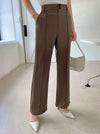 High Waist Slant Pocket Straight Leg Pant