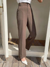 High Waist Slant Pocket Straight Leg Pant