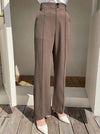 High Waist Slant Pocket Straight Leg Pant