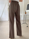 High Waist Slant Pocket Straight Leg Pant