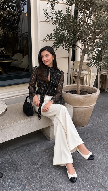 Parien High-Waist Pleated Wide-Leg Pant