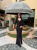 Sweetheart Neck Fishtail Hem Glitter Dress