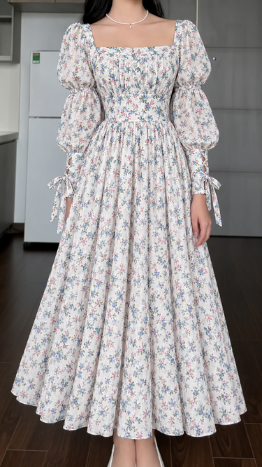 Parien The Celeste Soft Flowy Chiffon Floral Dress