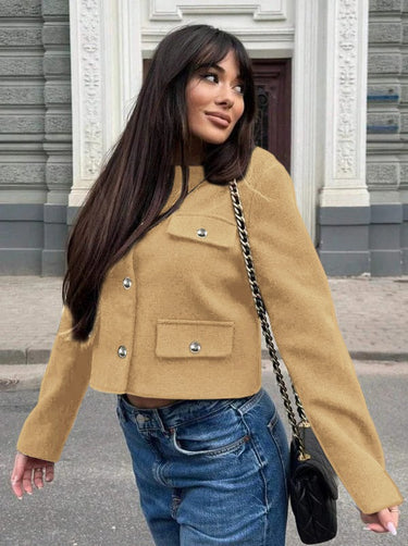 Khaki Wool Old Money Style Jacket