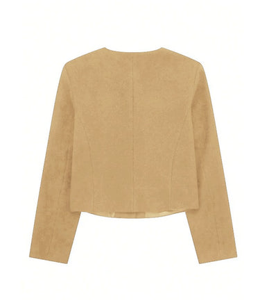 Khaki Wool Old Money Style Jacket
