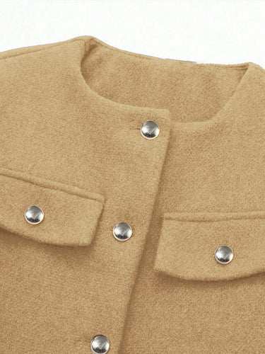 Khaki Wool Old Money Style Jacket