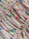 Lace Trim Ruffle Foldover Shirred Ditsy Floral Top