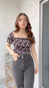 Ditsy Floral Shirred Top