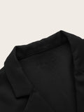 Lapel Neck Flap Detail Crop Blazer