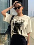 Letter Graphic Drop Shoulder Tee