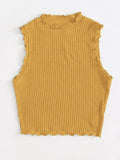 Lettuce-Edge Knit rib Tank Top